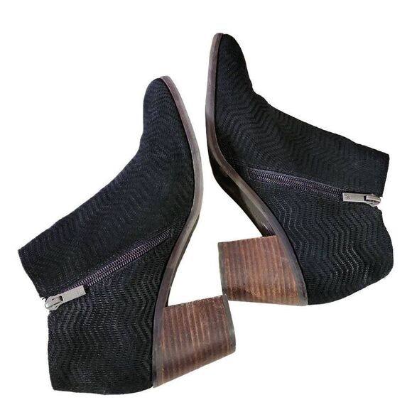 Lucky Brand Women's Black Suede Side Zip Cinder Pickla Booties Size 9.5 - Picture 5 of 9